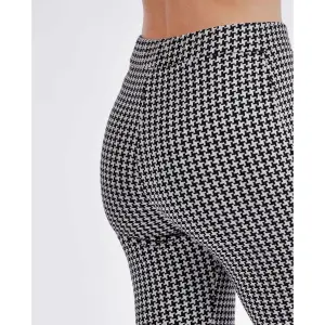 Pantaloni lunghi elasticizzati a pied-de-poule donna Admas image-2