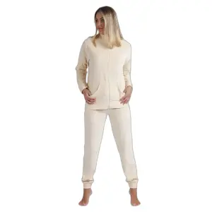 Women's long sleeve open pyjamas in double velour Admas Velvet Soft image-0