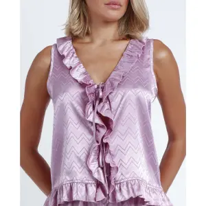 Women's zigzag satin pyjama Admas Volantes image-3