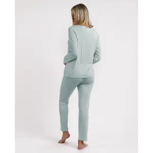 Pyjama manches longues en bande de satin femme Admas Classic image-2