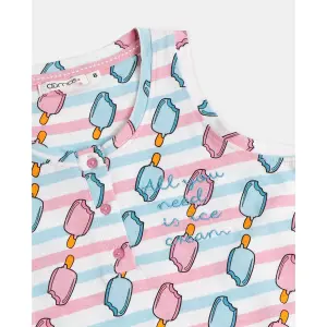 Girl's sleeveless t-shirt dress Admas Ice Cream image-2