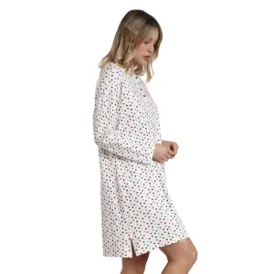 Long sleeve nightie with button placket for women Admas Star image-2