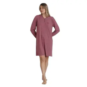 Camisola de mangas longas para mulher Admas Stay At Home Soft Stripes image-0