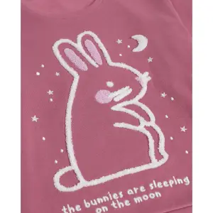 Girls' long-sleeve pyjamas Admas Bunnies On The Moon image-3