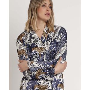 Öppen pyjamas med lång ärm för kvinnor Admas Luxury Leopard image-3