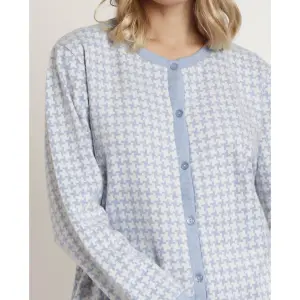 Women's long sleeve open knit pyjama Admas Milano Dream image-3