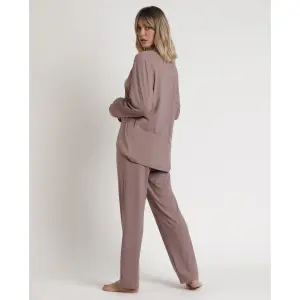 Langärmliger offener Pyjama für Frauen Admas Classic Soft Sleep image-2