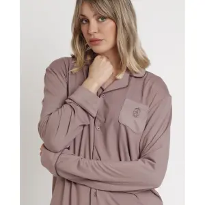 Langärmliger offener Pyjama für Frauen Admas Classic Soft Sleep image-3