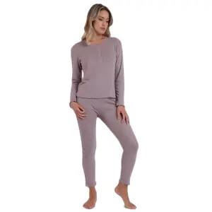 Damen Langarm-Ripp-Pyjama Admas Home Soft image-0
