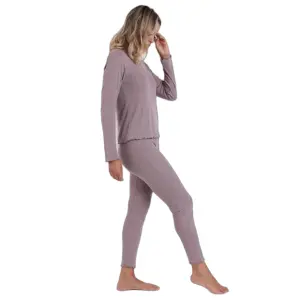 Damen Langarm-Ripp-Pyjama Admas Home Soft image-1