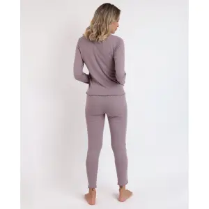 Damen Langarm-Ripp-Pyjama Admas Home Soft image-2