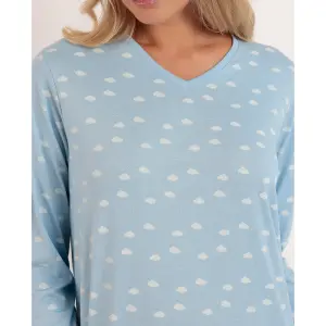 Långärmad pyjamas med V-ringning för dam Admas Classic Maternity Nubes image-3