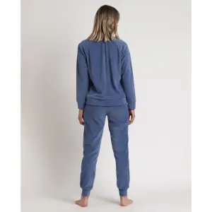 Pijama com mangas longas e zipper em veludo corduroy feminino Admas Home image-2