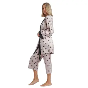 Peignoir manches longues femme Admas Classic Elegant Dots image-1