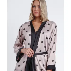 Peignoir manches longues femme Admas Classic Elegant Dots image-3