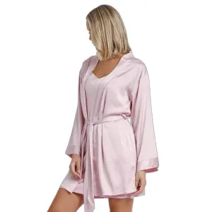 Long sleeve bathrobe with satin band for women Admas Classic image-1