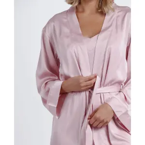 Long sleeve bathrobe with satin band for women Admas Classic image-3