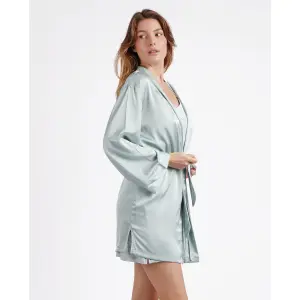 Long sleeve bathrobe with satin band for women Admas Classic image-2