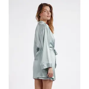 Long sleeve bathrobe with satin band for women Admas Classic image-3
