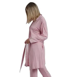 Long sleeve satin robe for women Admas Classic Bands image-1