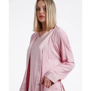 Long sleeve satin robe for women Admas Classic Bands image-3