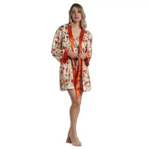 Long-sleeved women's robe Admas Garden Passion Fruits image-0