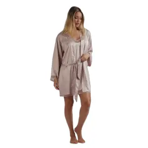 Long sleeve polka dot lace dressing gown for women Admas Classic image-0
