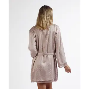 Long sleeve polka dot lace dressing gown for women Admas Classic image-2
