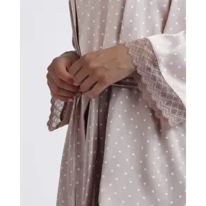 Long sleeve polka dot lace dressing gown for women Admas Classic image-3