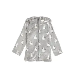 Warm long-sleeved dressing gown for girls Admas Bunnies On The Moon image-0