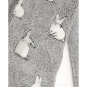 Warm long-sleeved dressing gown for girls Admas Bunnies On The Moon image-3