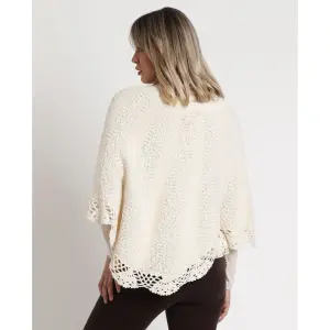 Knitted women's poncho Admas Liso Romantic image-2