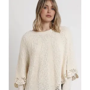 Knitted women's poncho Admas Liso Romantic image-3