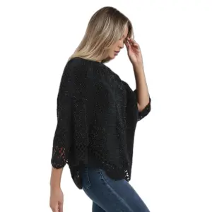Knitted women's poncho Admas Liso Romantic image-1