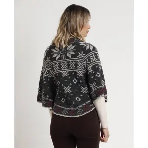 Poncho tricoté avec bordure de neige femme Admas image-2