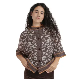 Women's open-button knitted poncho Admas image-0
