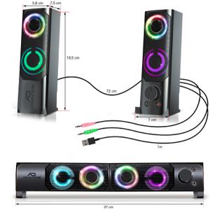 Enceinte PC 2 en 1 Advance SoundPhonic 2.0 RGB image-2