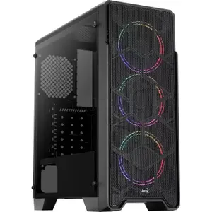 atx medium tower pc case with glass panel Aerocool Ore-G Saturn V1 RGB image-0