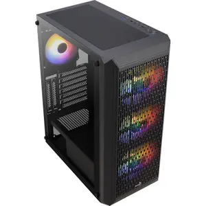 atx medium tower pc enclosure with glass panels Aerocool Beam v2 RGB image-1