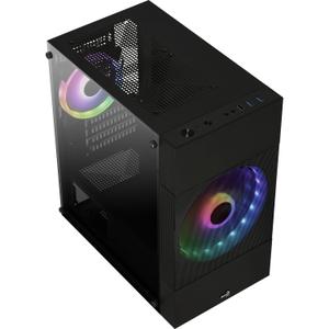 Boîtier PC cube micro ATX avec panneau vitré Aerocool Atomic Lite RGB image-2
