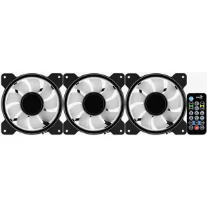 Ventilateurs Boîtier PC avec hub et télécommande Aerocool Mirage Pro RGB 12cm (x3) image-0