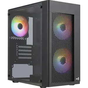 Micro atx mini tower pc case with glass panels Aerocool Hexform RGB