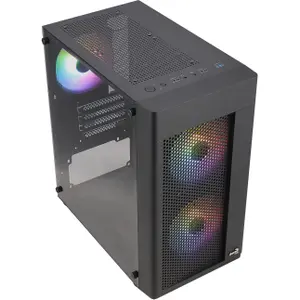 Micro atx mini tower pc case with glass panels Aerocool Hexform RGB image-4