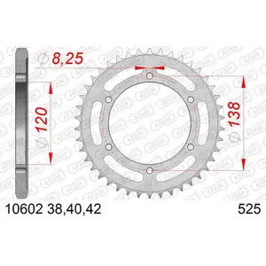 Steel motorcycle crown Afam 525 10602 image-0