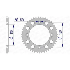 Motorcycle crown Afam 420 Honda CRF 150 R STD Wheels 14/17 (KE03) image-0