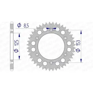 46 t alu motorcycle crown Afam 520 S/C 11212 image-0