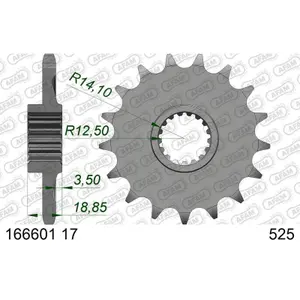 Front steel motorcycle sprocket Afam 525 17 dents image-0