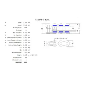 Motorcycle chain Afam A428R1G 428 Aprilia 125 SX E4 image-1