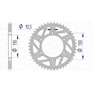Alu crown #520 #hard Afam 13814 47T image-0