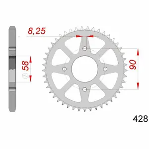 Steel sprocket Afam 428 45 dents image-0